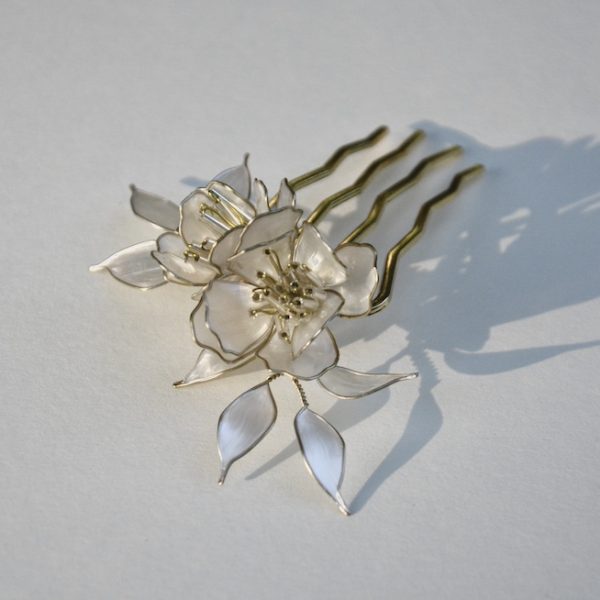 PEINETA CEREZO JAPONÉS engarce dorado